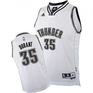 Maillot NBA Oklahoma City Thunder #35 Kevin Durant Blanc Adidas Swingman - Homme