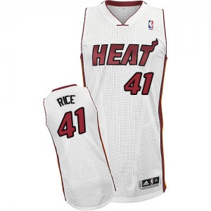 Maillot NBA Blanc Glen Rice #41 Miami Heat Home Authentic Homme Adidas
