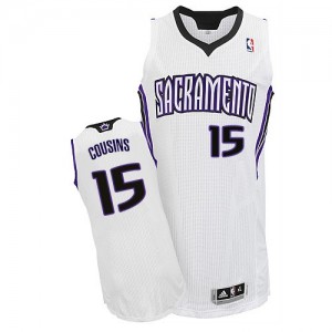 Maillot NBA Blanc DeMarcus Cousins #15 Sacramento Kings Home Authentic Homme Adidas