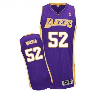 Los Angeles Lakers Jamaal Wilkes #52 Road Authentic Maillot d'équipe de NBA - Violet pour Homme