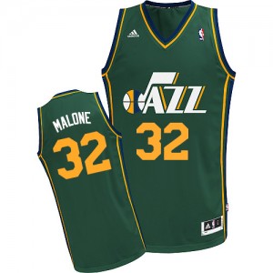 Maillot Adidas Vert Alternate Swingman Utah Jazz - Karl Malone #32 - Homme
