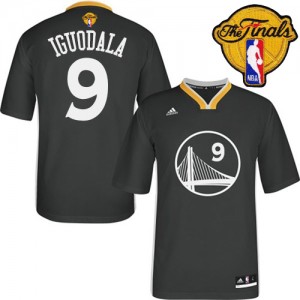 Maillot Adidas Noir Alternate 2015 The Finals Patch Authentic Golden State Warriors - Andre Iguodala #9 - Homme