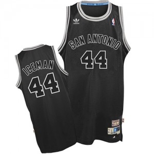 Maillot Adidas Noir "Iceman" Nickname Authentic San Antonio Spurs - George Gervin #44 - Homme