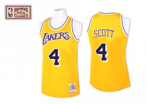 Maillot NBA Swingman Byron Scott #4 Los Angeles Lakers Throwback Or - Homme