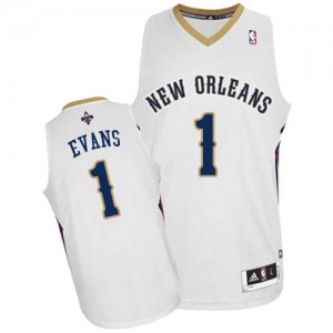 New Orleans Pelicans #1 Adidas Home Blanc Authentic Maillot d'équipe de NBA sortie magasin - Tyreke Evans pour Homme
