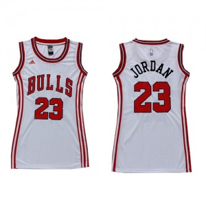 Maillot NBA Blanc Michael Jordan #23 Chicago Bulls Dress Authentic Femme Adidas