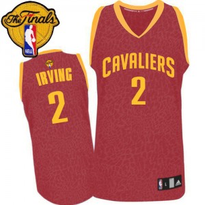 Maillot Authentic Cleveland Cavaliers NBA Crazy Light 2015 The Finals Patch Rouge - #2 Kyrie Irving - Homme
