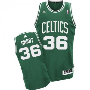 Boston Celtics Marcus Smart #36 Road Swingman Maillot d'équipe de NBA - Vert (No Blanc) pour Homme