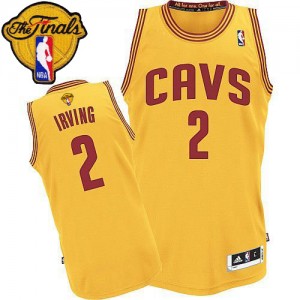 Maillot Adidas Or Alternate 2015 The Finals Patch Authentic Cleveland Cavaliers - Kyrie Irving #2 - Homme