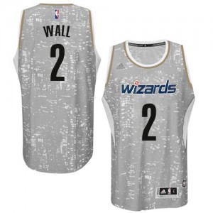Maillot NBA Washington Wizards #2 John Wall Gris Adidas Authentic City Light - Homme
