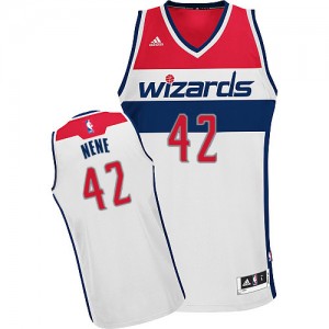 Maillot NBA Washington Wizards #42 Nene Blanc Adidas Swingman Home - Homme