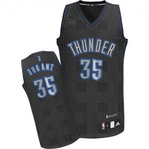 Oklahoma City Thunder #35 Adidas Rhythm Fashion Noir Authentic Maillot d'équipe de NBA Peu co?teux - Kevin Durant pour Femme