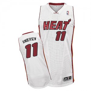 Maillot Adidas Blanc Home Authentic Miami Heat - Chris Andersen #11 - Homme