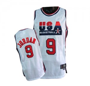Team USA Nike Michael Jordan #9 Summer Olympics Authentic Maillot d'équipe de NBA - Blanc pour Homme