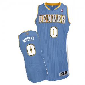 Denver Nuggets #0 Adidas Road Bleu clair Authentic Maillot d'équipe de NBA en vente en ligne - Emmanuel Mudiay pour Homme