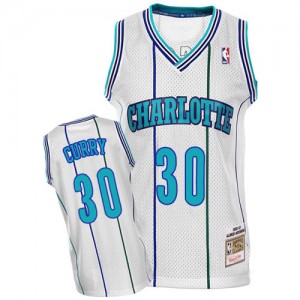 Maillot Mitchell and Ness Blanc Throwback Authentic Charlotte Hornets - Dell Curry #30 - Homme