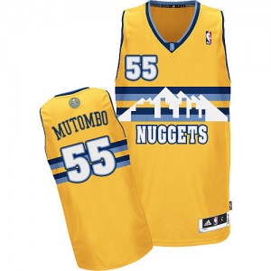 Denver Nuggets #55 Adidas Alternate Or Authentic Maillot d'équipe de NBA boutique en ligne - Dikembe Mutombo pour Homme