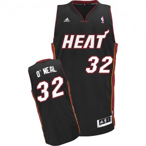 Maillot NBA Noir Shaquille O'Neal #32 Miami Heat Road Swingman Homme Adidas