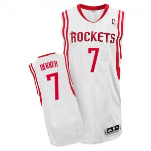 Houston Rockets #7 Adidas Home Blanc Authentic Maillot d'équipe de NBA Magasin d'usine - Sam Dekker pour Homme