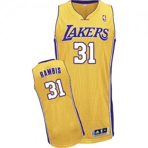 Los Angeles Lakers Kurt Rambis #31 Home Authentic Maillot d'équipe de NBA - Or pour Homme