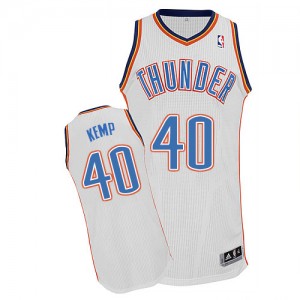 Maillot NBA Blanc Shawn Kemp #40 Oklahoma City Thunder Home Authentic Homme Adidas