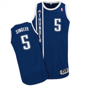 Maillot NBA Bleu marin Kyle Singler #5 Oklahoma City Thunder Alternate Authentic Homme Adidas