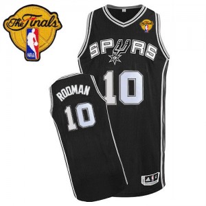 San Antonio Spurs #10 Adidas Road Finals Patch Noir Swingman Maillot d'équipe de NBA sortie magasin - Dennis Rodman pour Homme