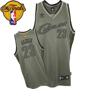 Maillot Adidas Gris "Field Issue" 2015 The Finals Patch Swingman Cleveland Cavaliers - LeBron James #23 - Homme