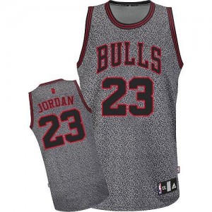 Maillot NBA Chicago Bulls #23 Michael Jordan Gris Adidas Authentic Static Fashion - Homme