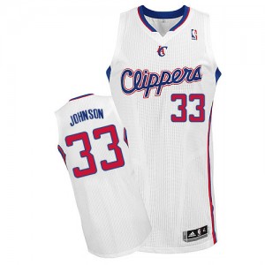 Maillot NBA Los Angeles Clippers #33 Wesley Johnson Blanc Adidas Authentic Home - Homme