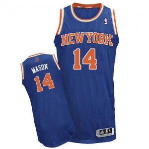 Maillot NBA Authentic Anthony Mason #14 New York Knicks Road Bleu royal - Homme