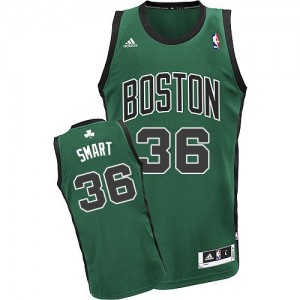 Boston Celtics Marcus Smart #36 Alternate Swingman Maillot d'équipe de NBA - Vert (No. noir) pour Homme