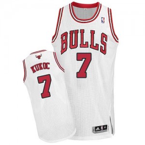 Maillot NBA Chicago Bulls #7 Toni Kukoc Blanc Adidas Authentic Home - Homme