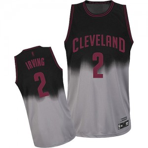 Maillot Authentic Cleveland Cavaliers NBA Fadeaway Fashion Gris noir - #2 Kyrie Irving - Homme