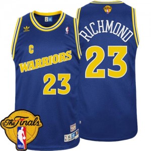 Maillot NBA Swingman Mitch Richmond #23 Golden State Warriors Throwback 2015 The Finals Patch Bleu - Homme