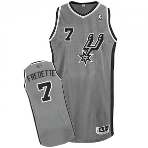 San Antonio Spurs #7 Adidas Alternate Gris argenté Authentic Maillot d'équipe de NBA Braderie - Jimmer Fredette pour Homme