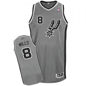 Maillot NBA San Antonio Spurs #8 Patty Mills Gris argenté Adidas Authentic Alternate - Homme