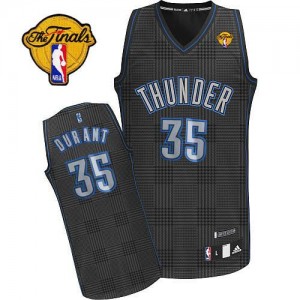 Maillot Authentic Oklahoma City Thunder NBA Rhythm Fashion Finals Patch Noir - #35 Kevin Durant - Homme