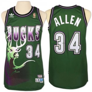 Milwaukee Bucks #34 Adidas New Throwback Vert Authentic Maillot d'équipe de NBA Promotions - Giannis Antetokounmpo pour Homme