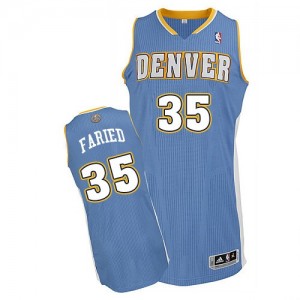 Maillot Adidas Bleu clair Road Authentic Denver Nuggets - Kenneth Faried #35 - Homme