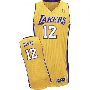 Maillot NBA Or Vlade Divac #12 Los Angeles Lakers Home Authentic Homme Adidas