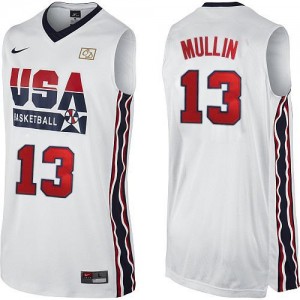 Maillots de basket Swingman Team USA NBA 2012 Olympic Retro Blanc - #13 Chris Mullin - Homme