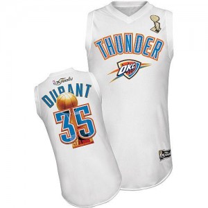 Oklahoma City Thunder #35 Adidas 2012 Finals Blanc Authentic Maillot d'équipe de NBA Promotions - Kevin Durant pour Homme