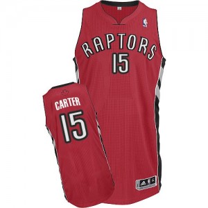 Maillot NBA Rouge Vince Carter #15 Toronto Raptors Road Authentic Homme Adidas