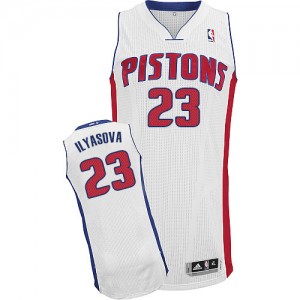 Maillot Authentic Detroit Pistons NBA Home Blanc - #23 Ersan Ilyasova - Homme