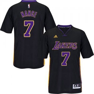 Maillot NBA Noir Larry Nance #7 Los Angeles Lakers Short Sleeve Authentic Homme Adidas