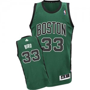 Boston Celtics Larry Bird #33 Alternate Swingman Maillot d'équipe de NBA - Vert (No. noir) pour Enfants