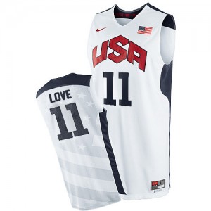 Maillots de basket Authentic Team USA NBA 2012 Olympics Blanc - #11 Kevin Love - Homme