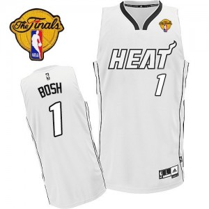 Miami Heat Chris Bosh #1 Finals Patch Authentic Maillot d'équipe de NBA - Blanc pour Homme