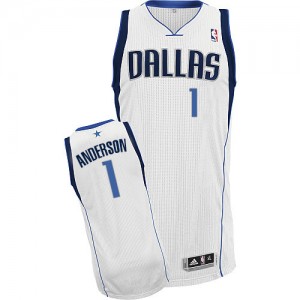 Maillot NBA Blanc Justin Anderson #1 Dallas Mavericks Home Authentic Homme Adidas